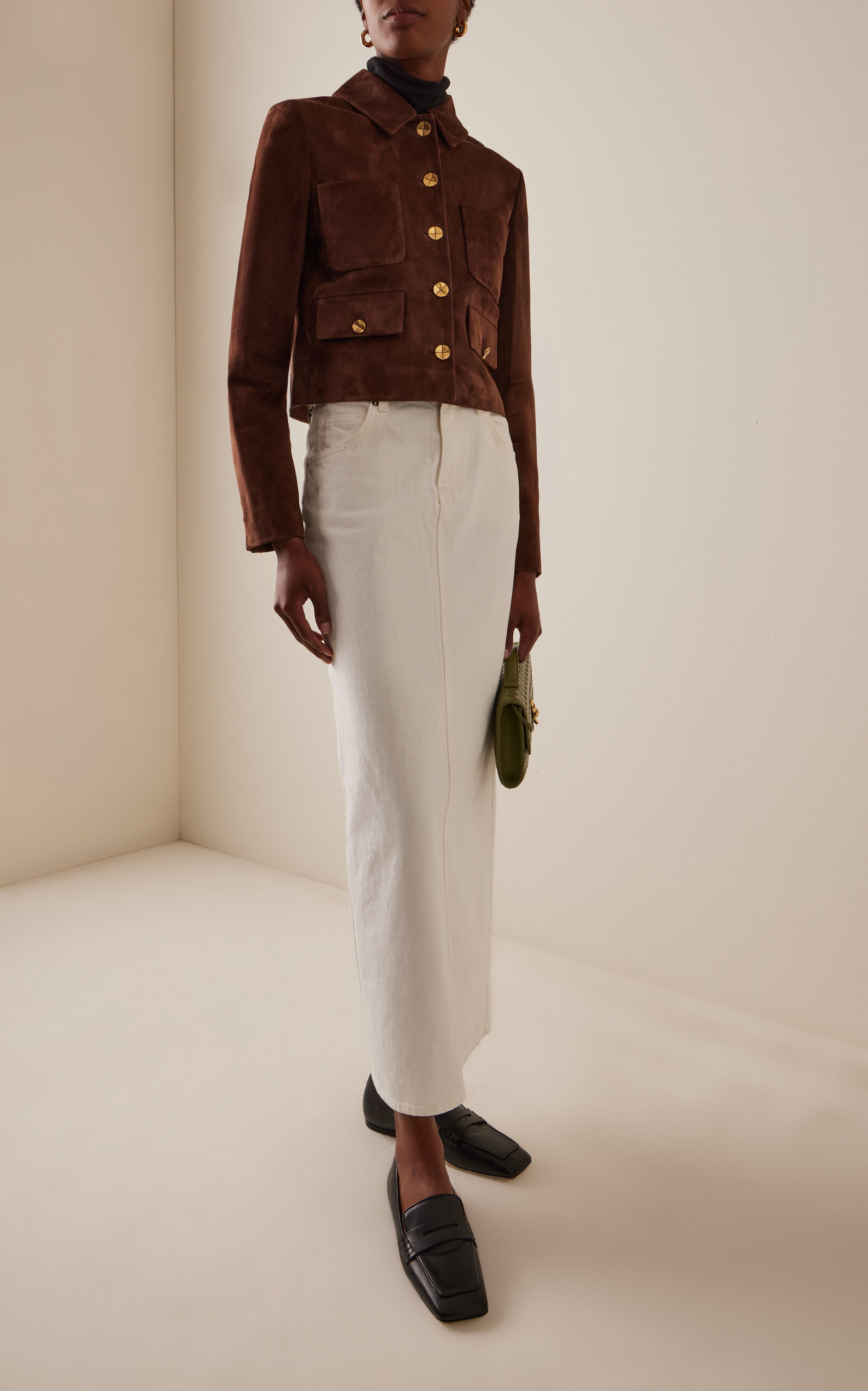 Astley Fitted Suede Jacket brown - 2