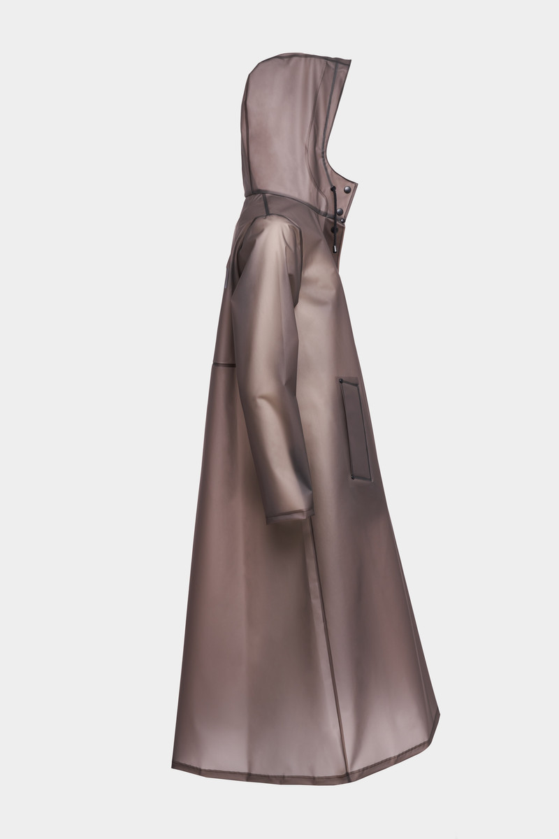 Mosebacke Long Print Raincoat Smoke 6