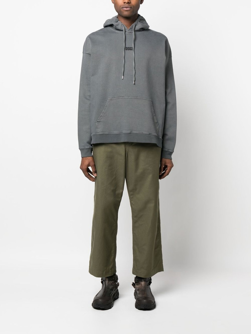 DSQUARED2 embroidered-logo long-sleeve hoodie outlook