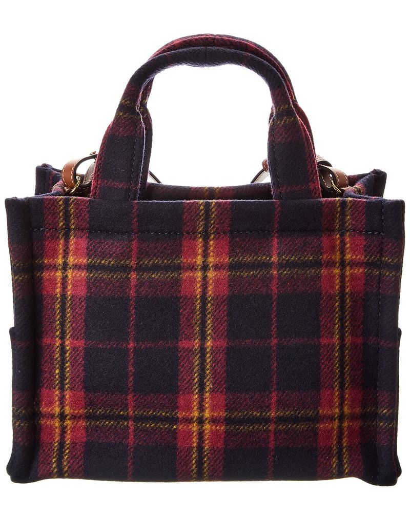 CELINE CELINE Cabas Thais Small Tartan & Leather Tote outlook