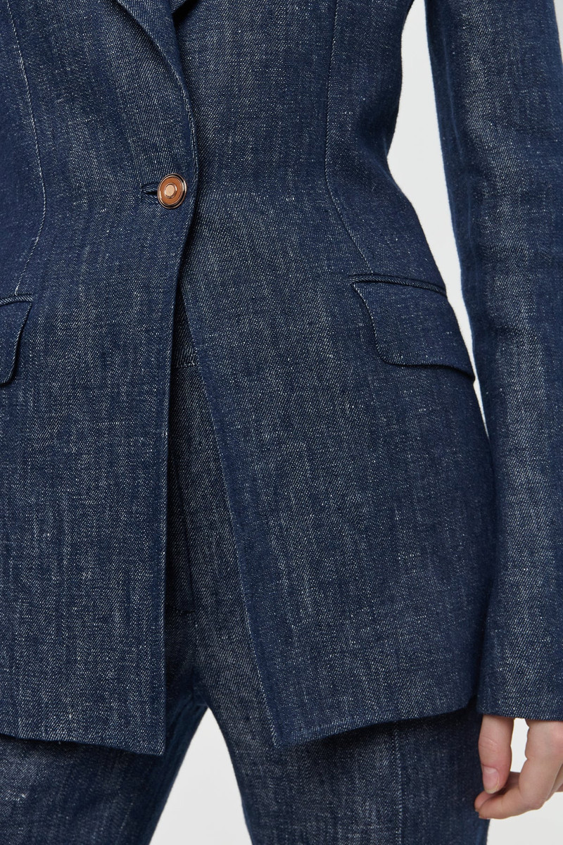 Rhein Flare Pant in Stone Washed Linen Denim 5