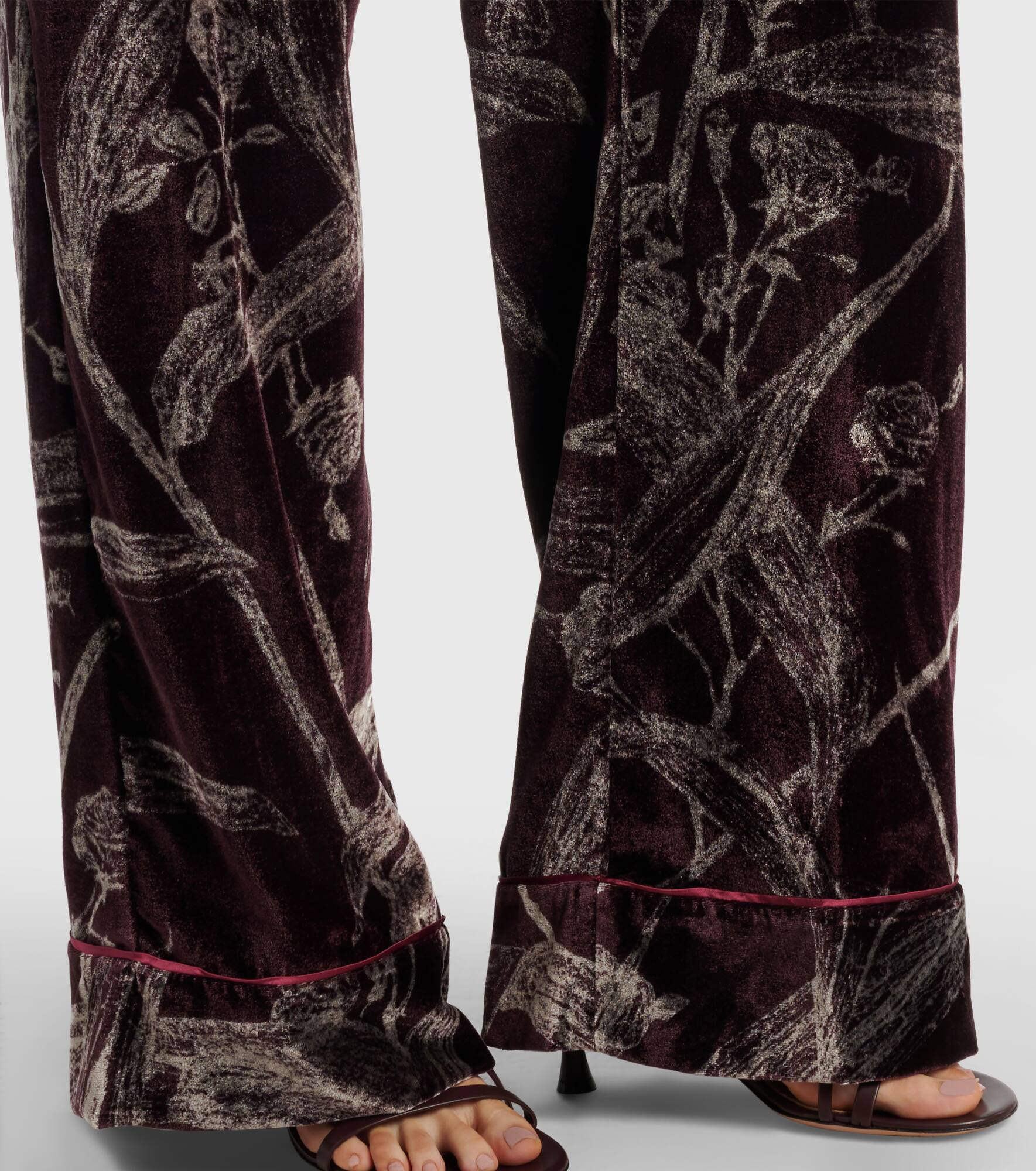 Floral satin pajama pants - 5