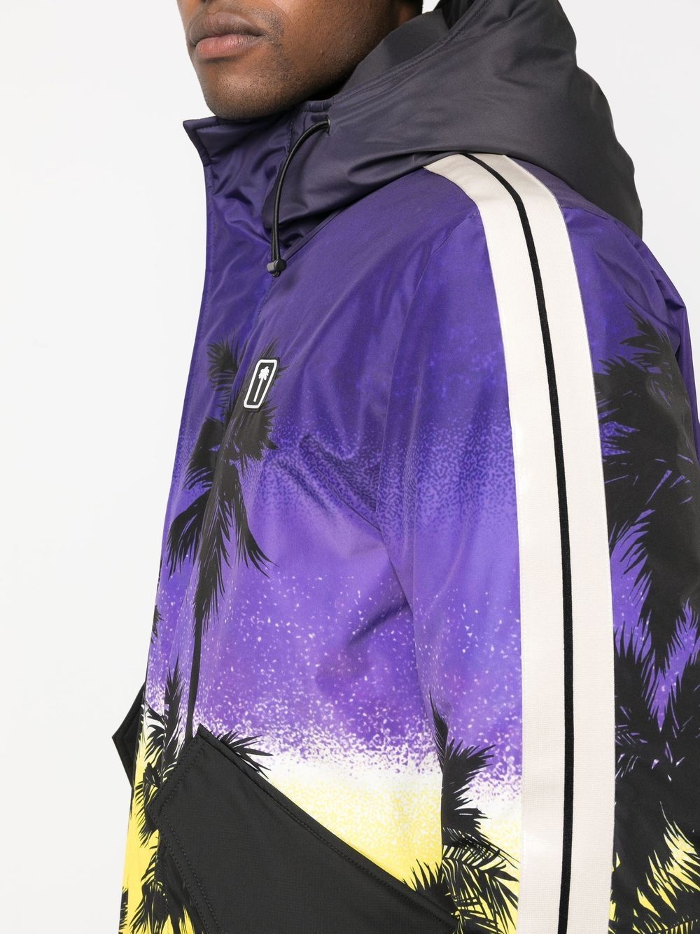 sunset-print hooded jacket - 5