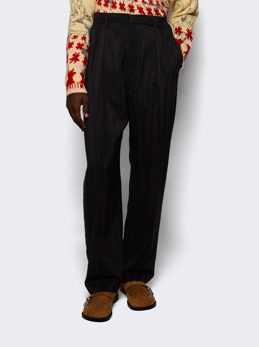 Belted Relaxed Pants Black - 2