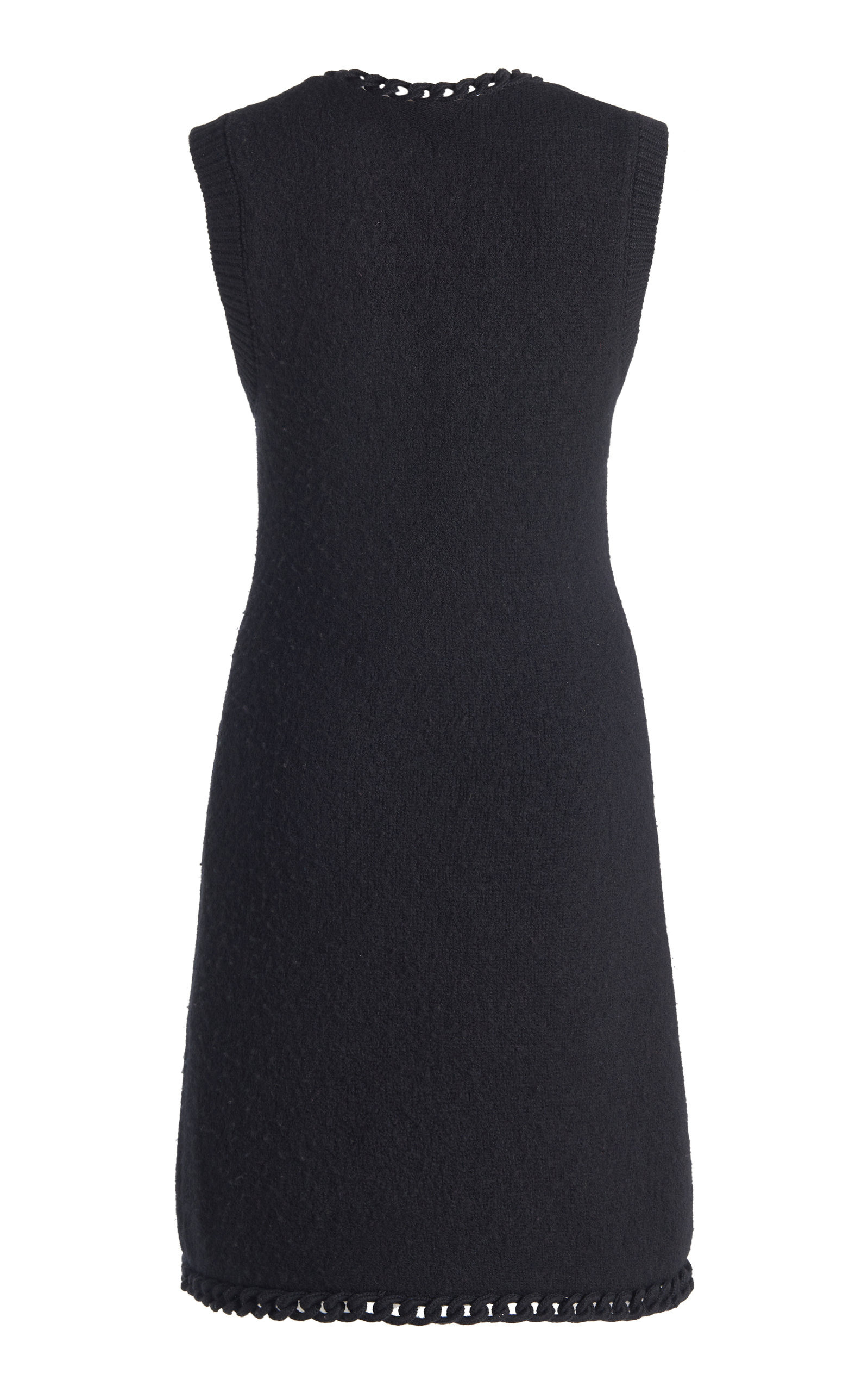 Chain-Detailed Wool Knit Mini Dress black - 4