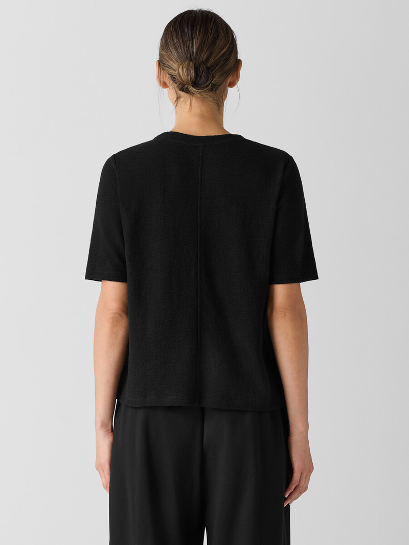 Organic Cotton Jacquard Crew Neck Top 4