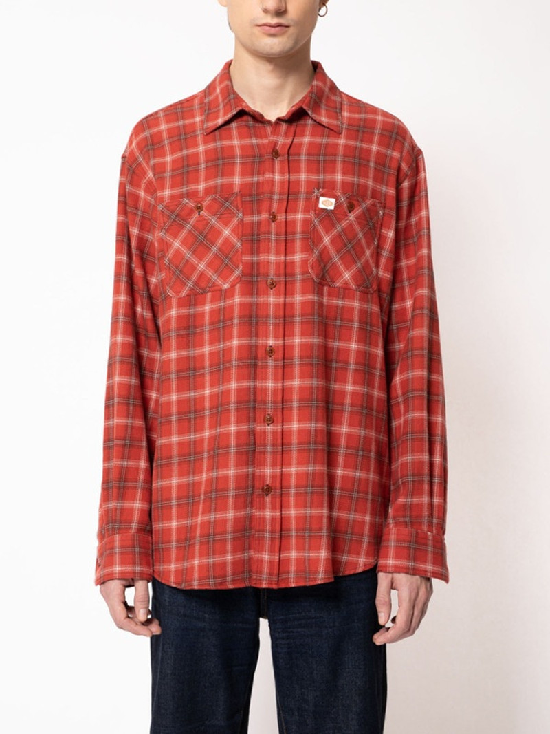 Nudie Jeans Filip Flannel Lumber Check Poppy Red outlook