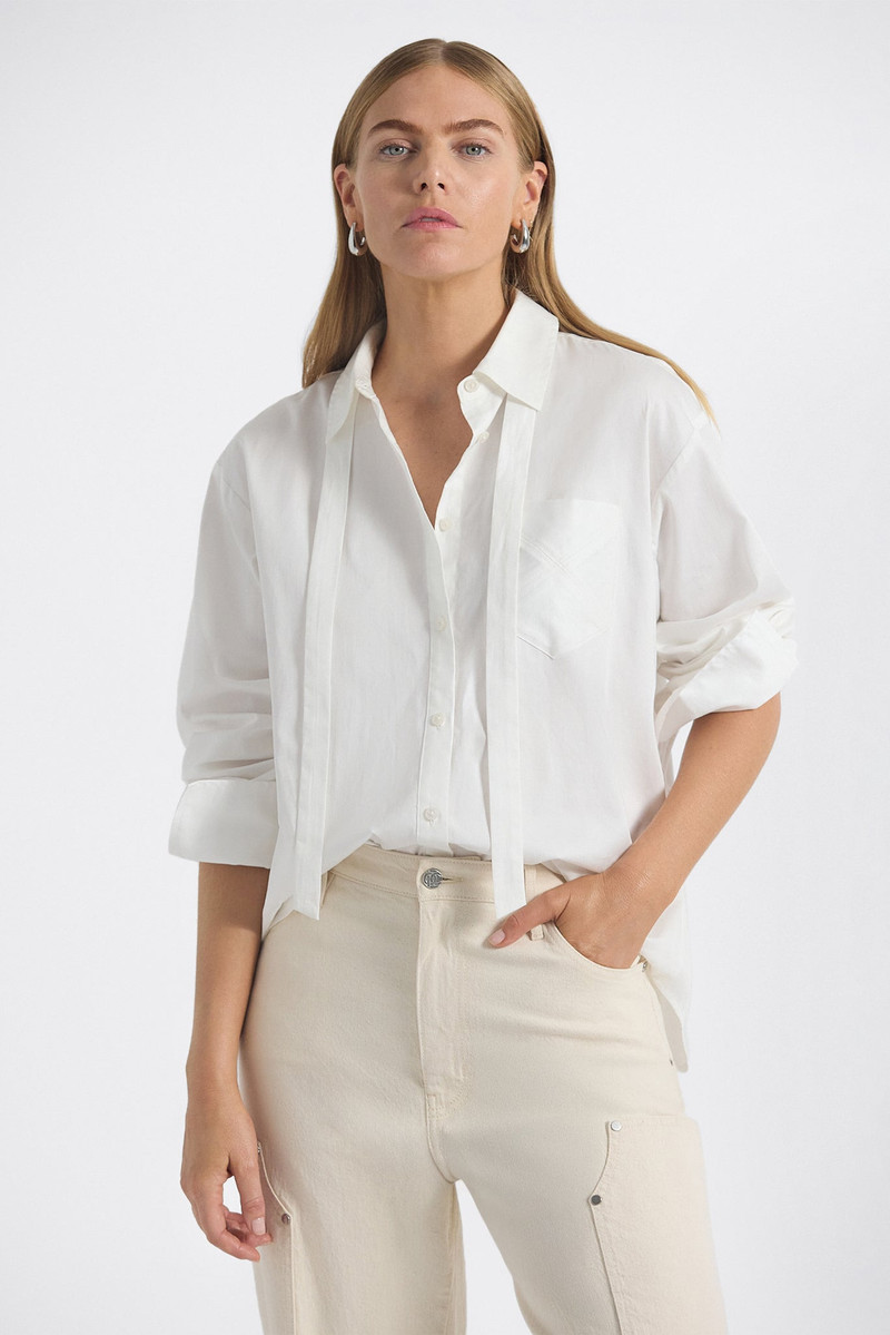 EDELINE BUTTON UP SHIRT WITH NECK TIE 1