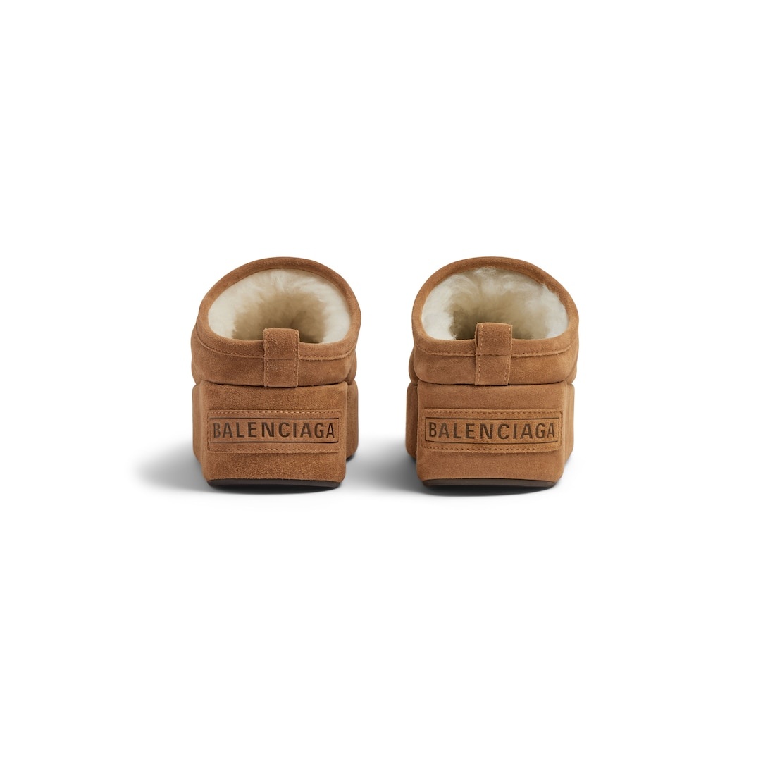 Women's Alaska Soft Platform Mule in Brown/white - 5