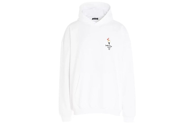 BALENCIAGA Balenciaga Unisex Logo Oversize Sweatshirt White 620973TIV459040 outlook