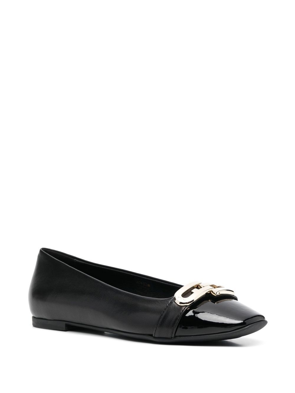 logo-plaque flat ballerina shoes - 2