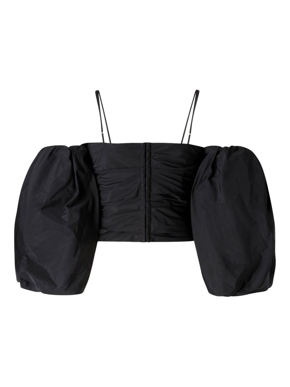 balloon-sleeve draped top - 2