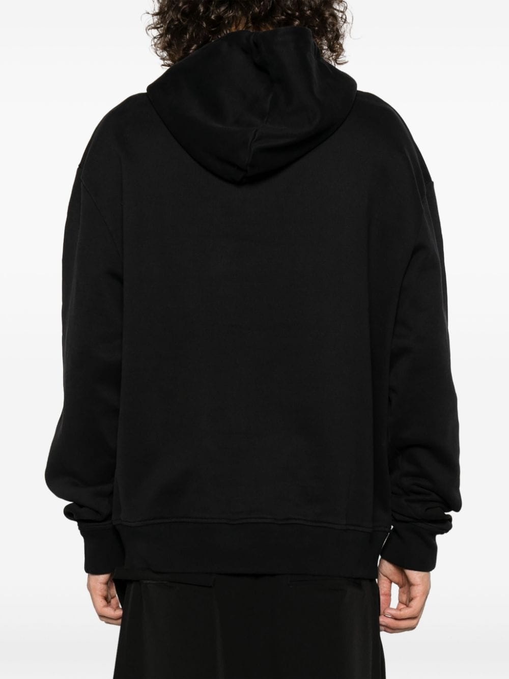 logo-embroidered cotton hoodie - 4