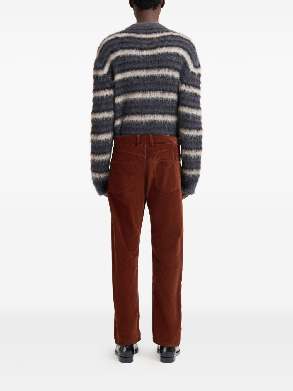 cotton straight-leg trousers - 4