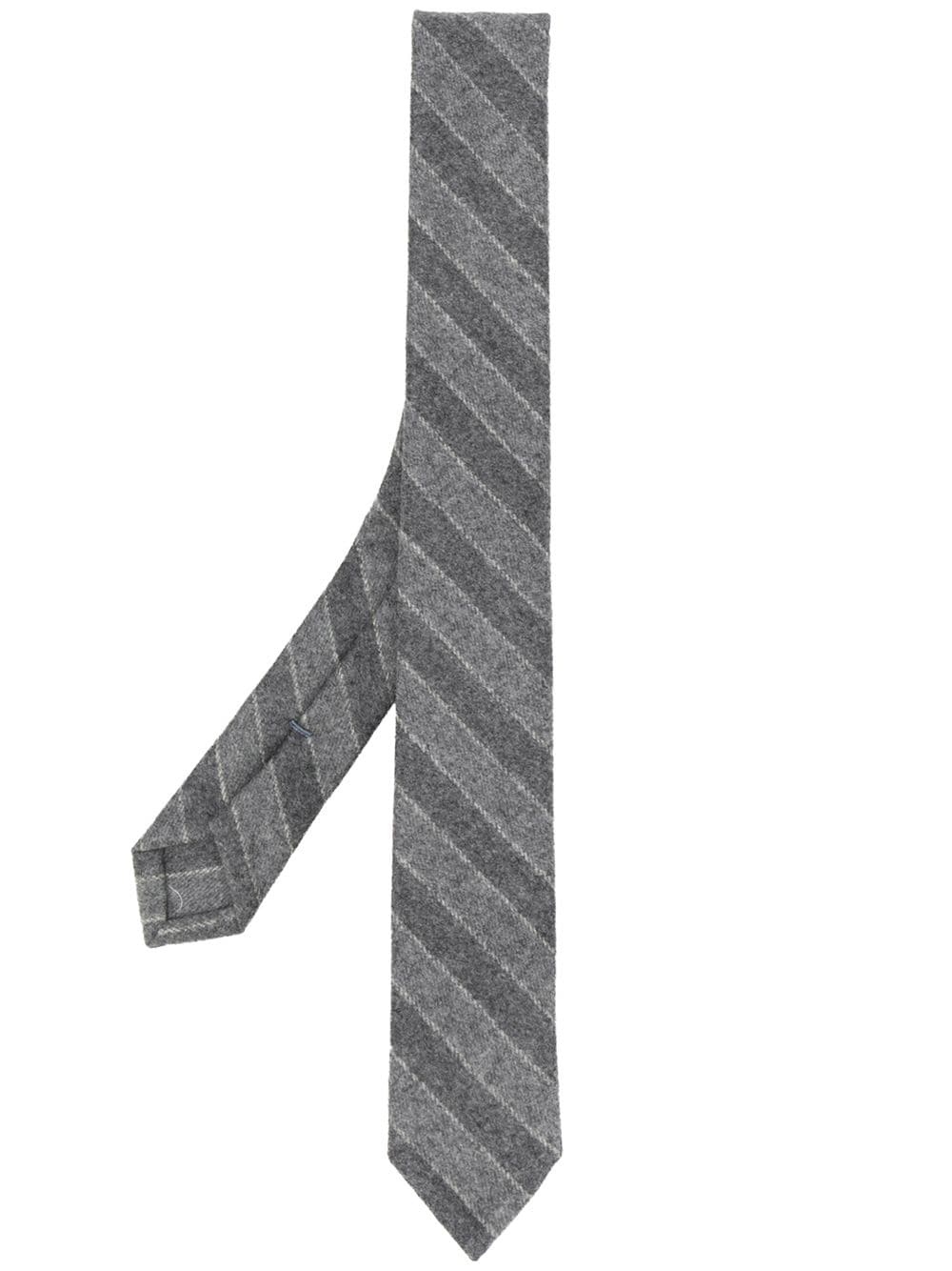 tonal ground chalk stripe tie - 1