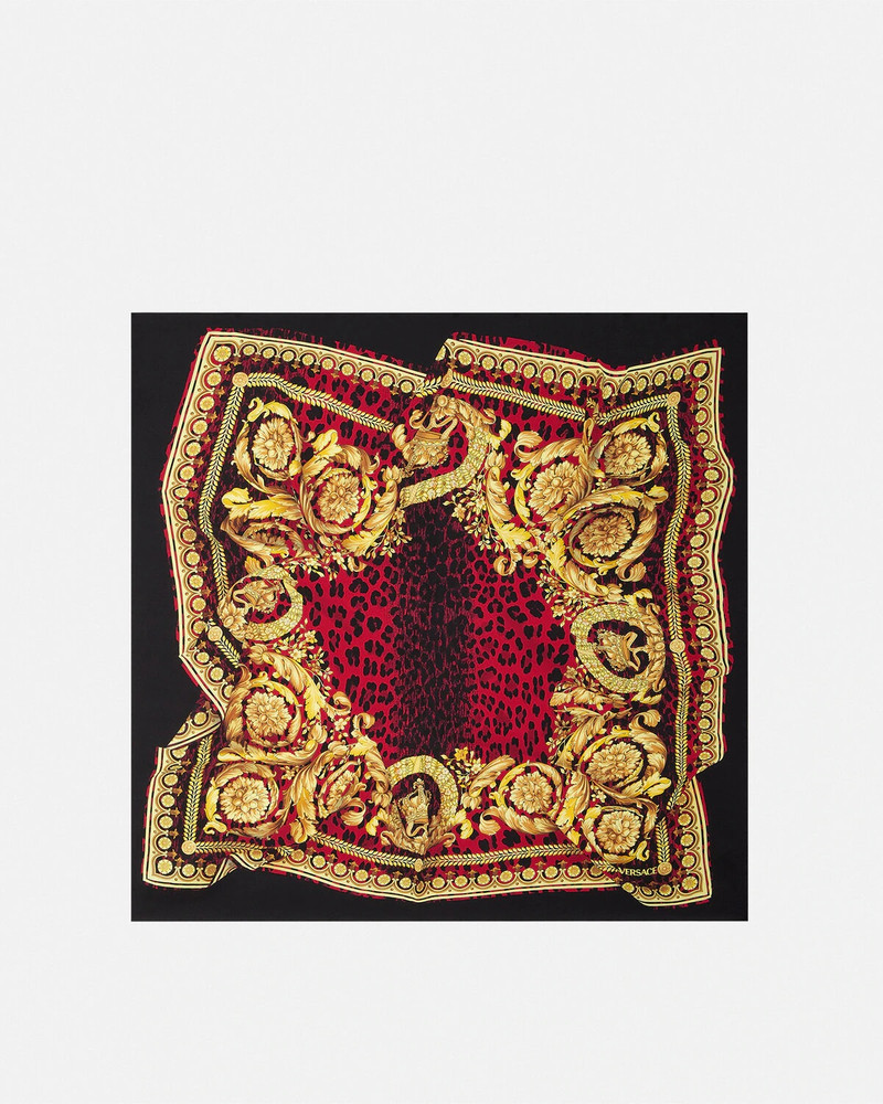 Wild Barocco Illusion Silk Foulard 35" 1