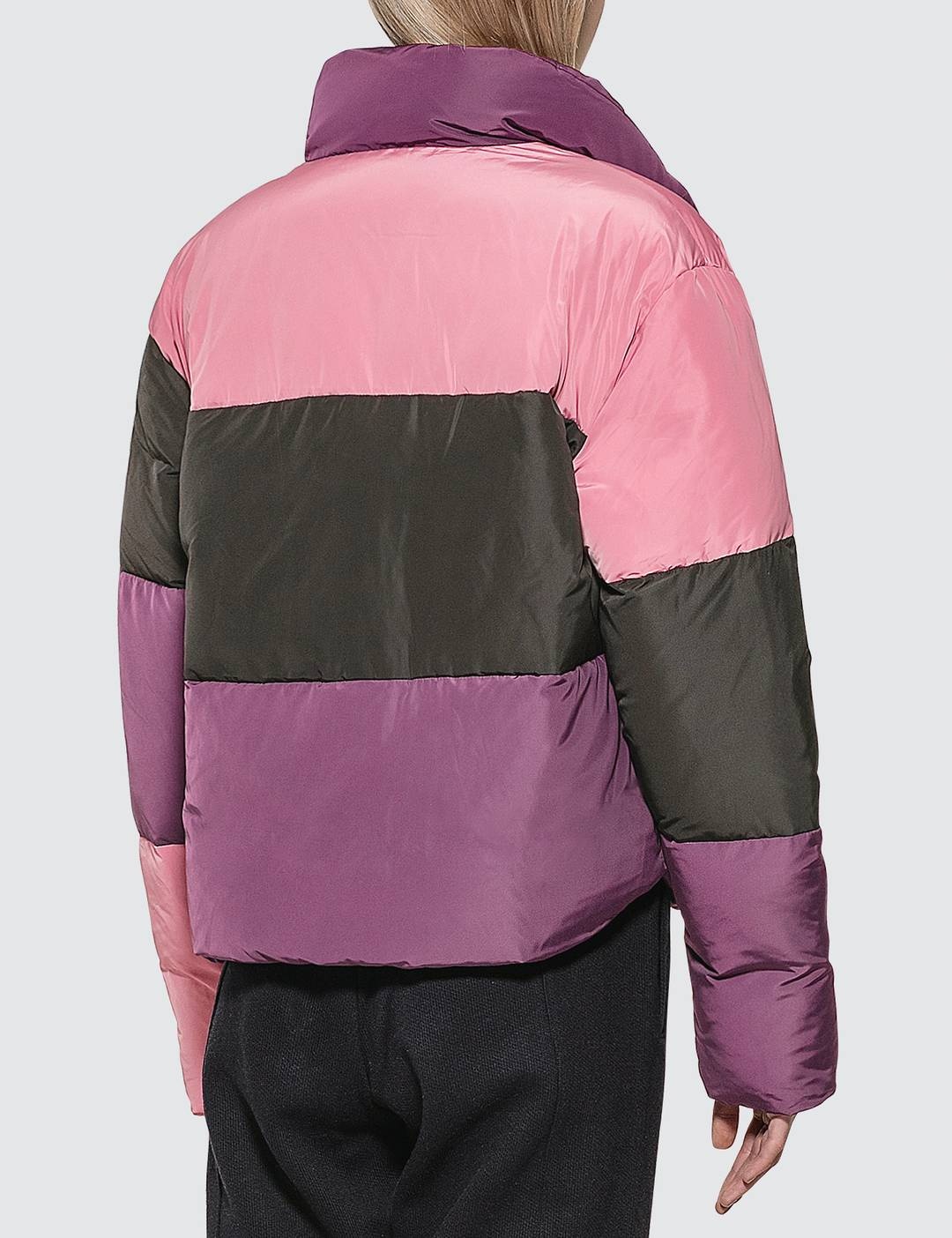 Color Block Puff Down Jacket - 3