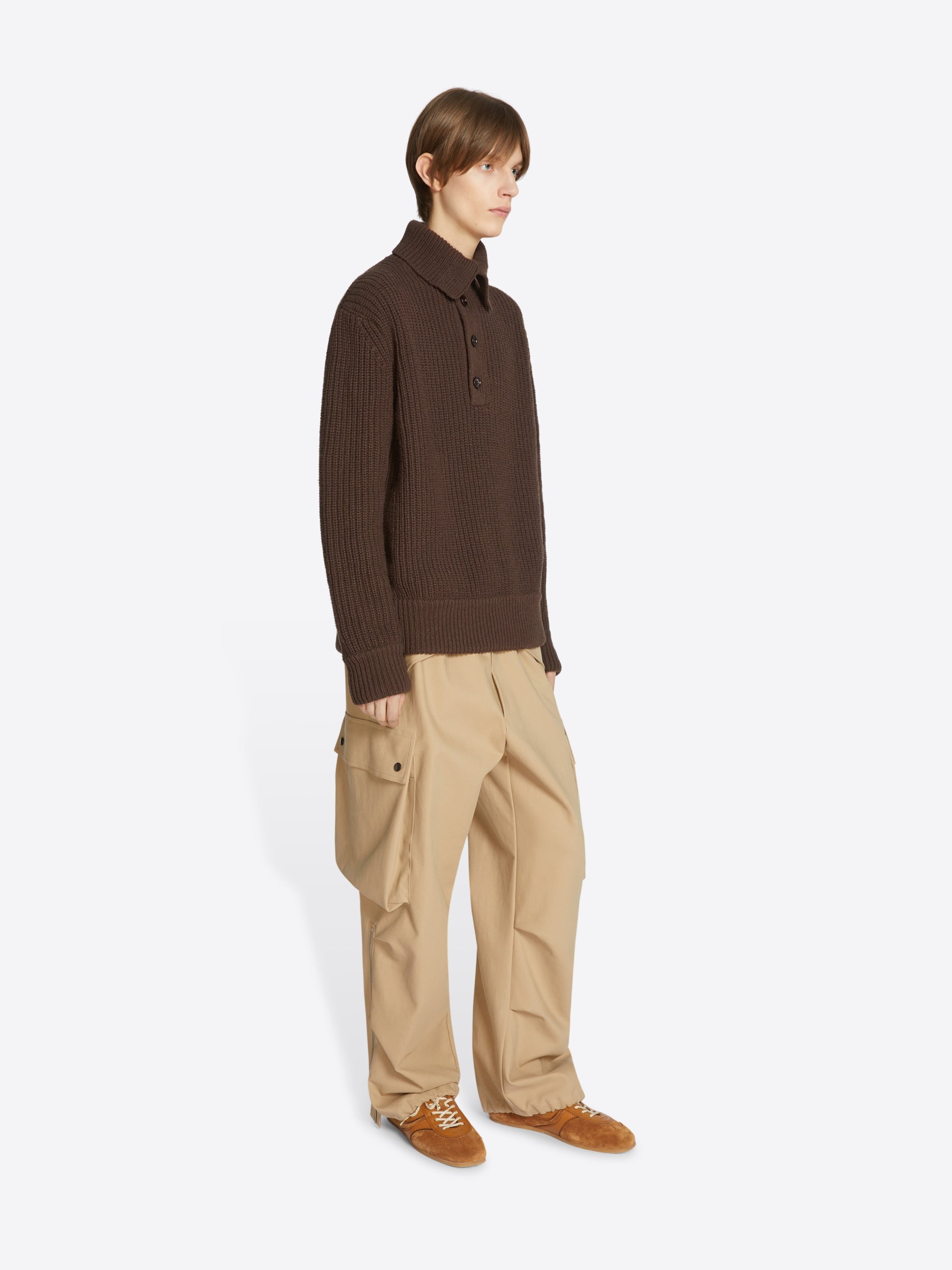 BUTTONED WOOL SWEATER - 3