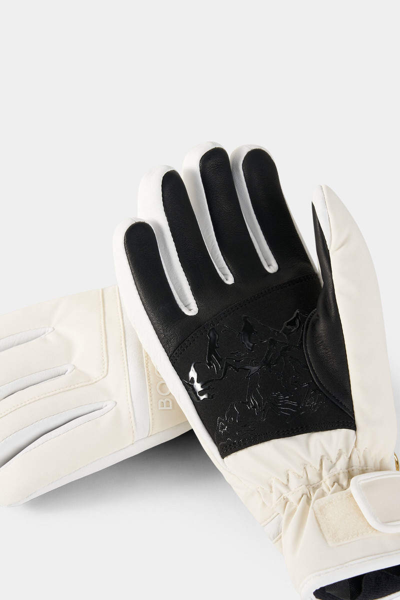 BOGNER Gloves Hilla in Off-white/black outlook