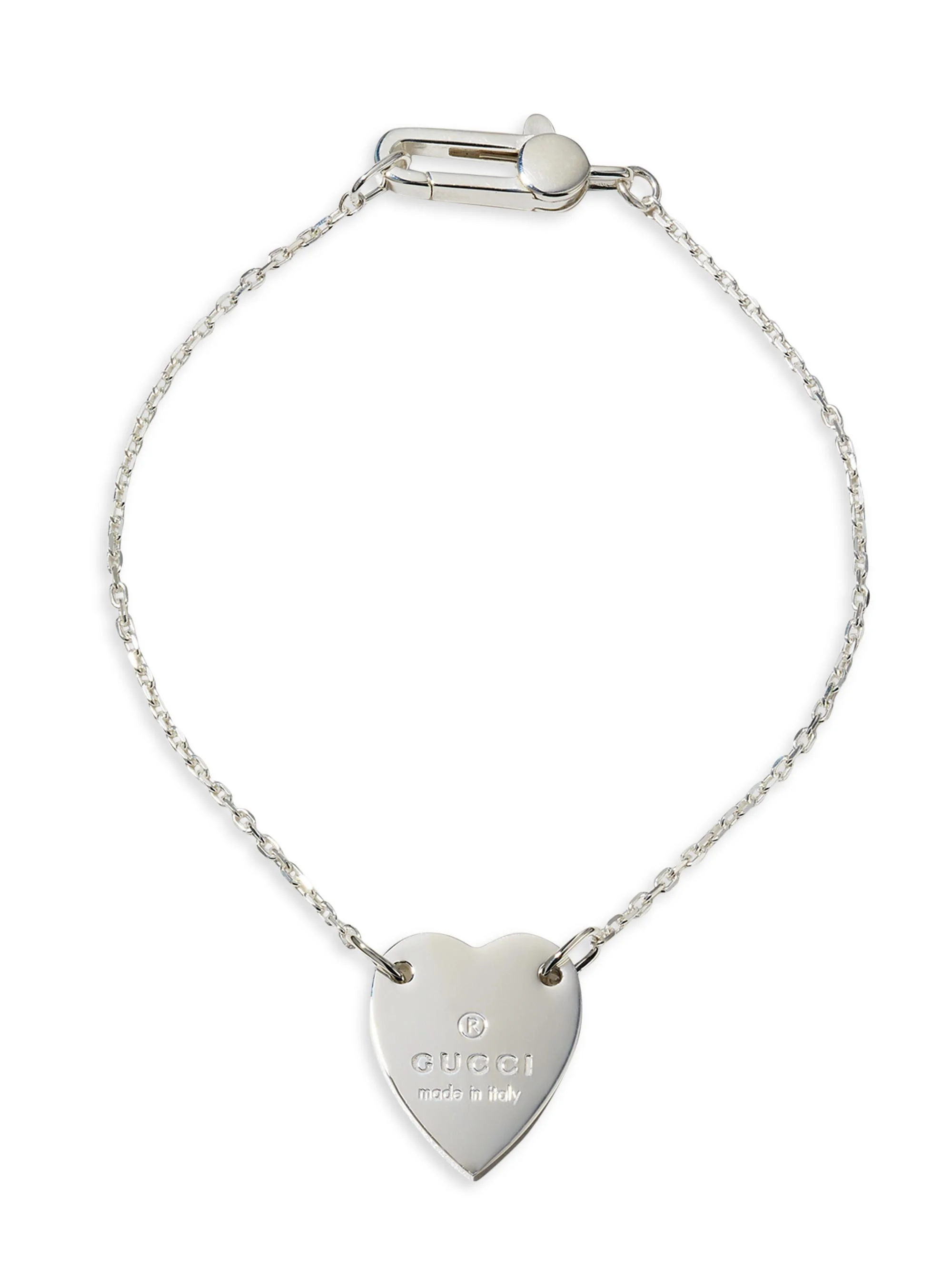 Women's Heart Charm Sterling Silver Bracelet - Silver - 1