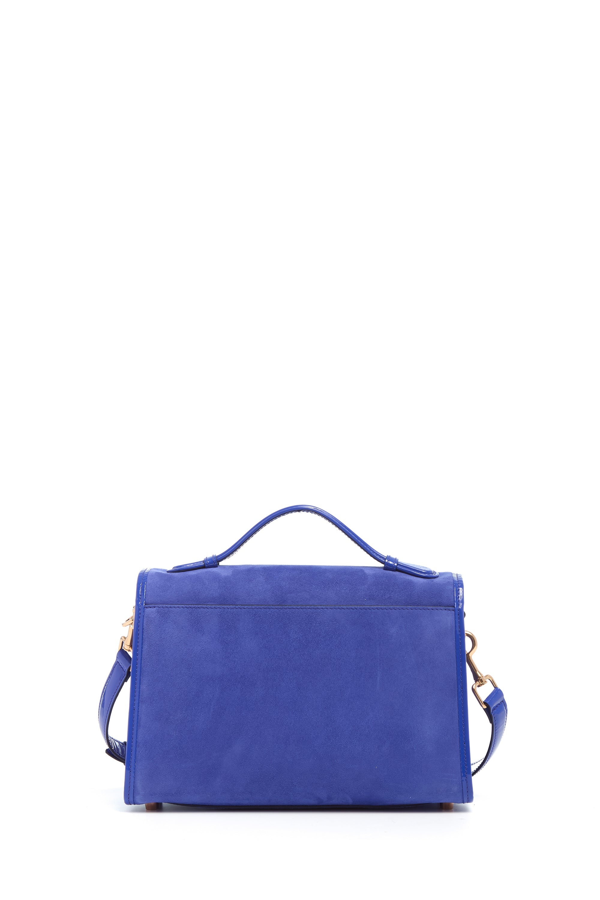 Medium Leonora Flap Bag in Cobalt Suede - 4