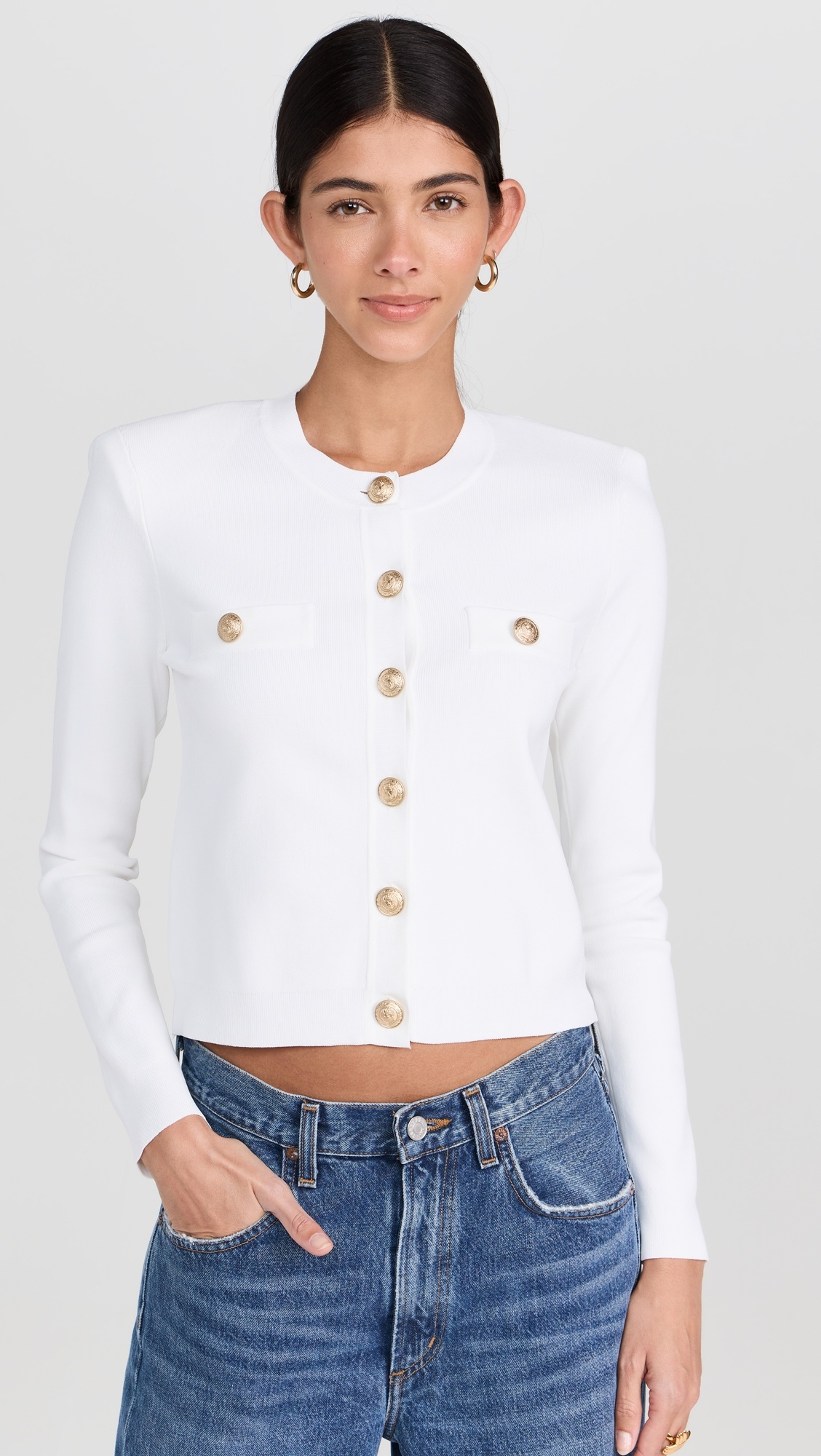 Toulouse Crop Crew Neck Cardigan - 1