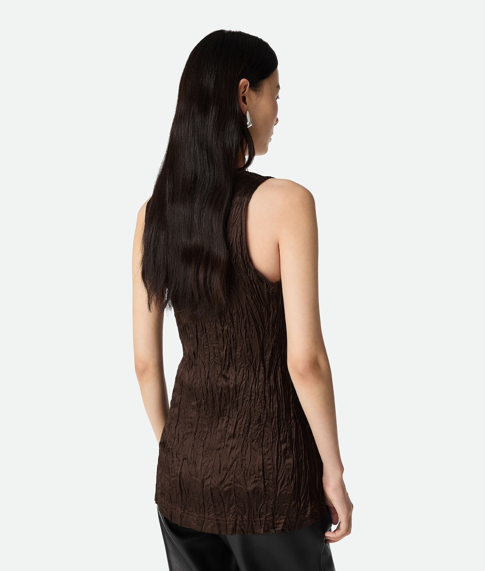 Viscose Satin Crushed Tank Top - 3