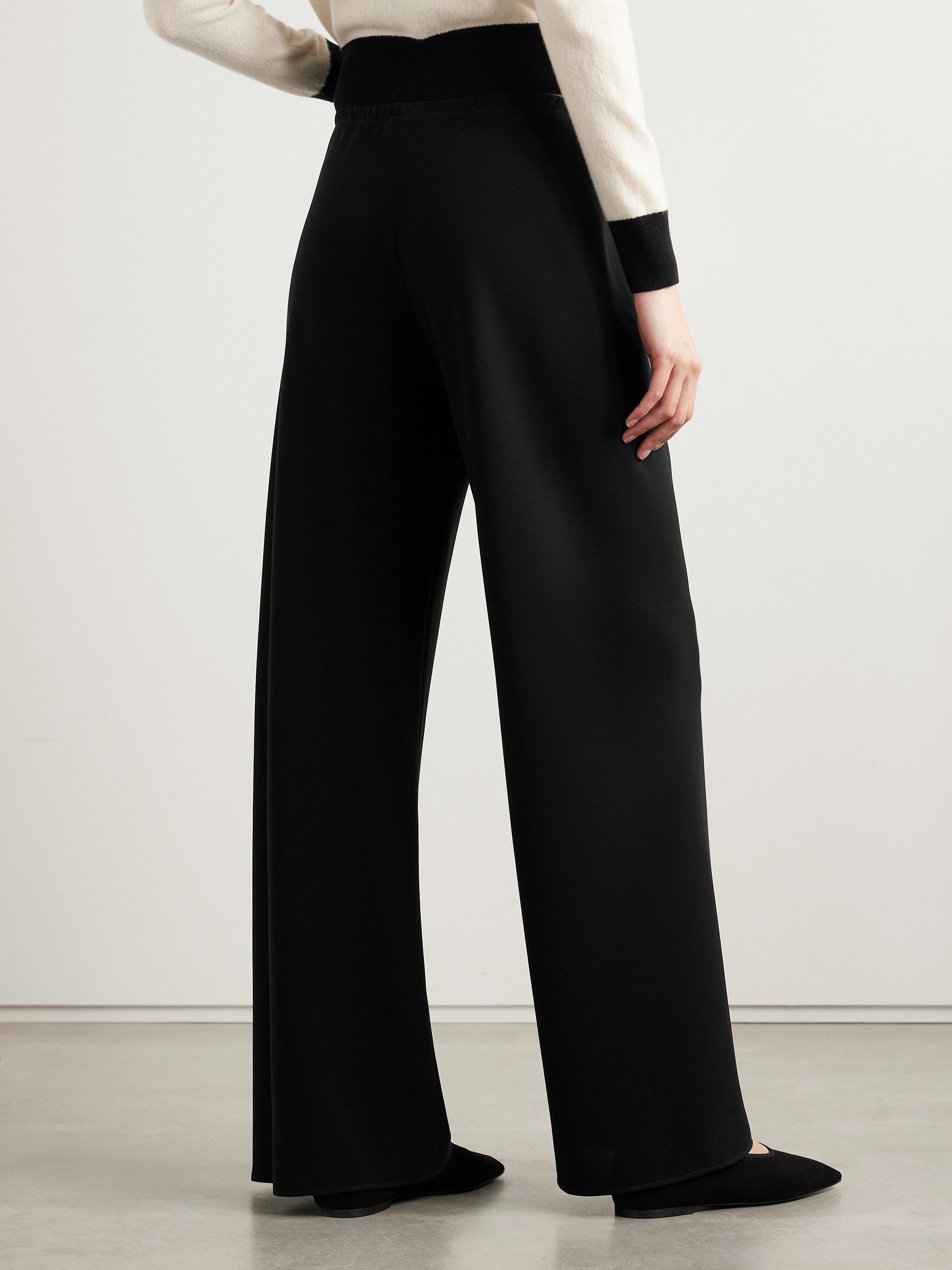 Marlow crepe wide-leg pants Black - 3