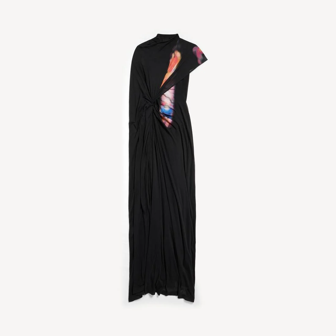 Women's Stained Glass Drape Cape Dress in Black - 1