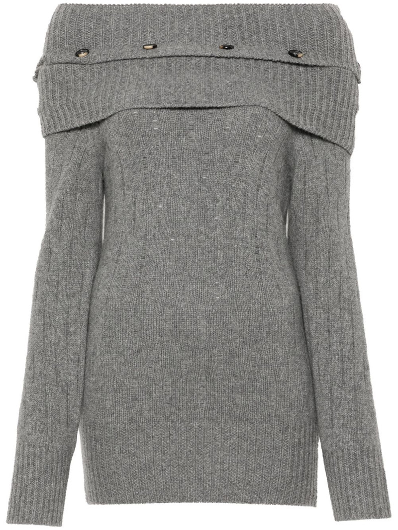 multi-button off-shoulder top 1