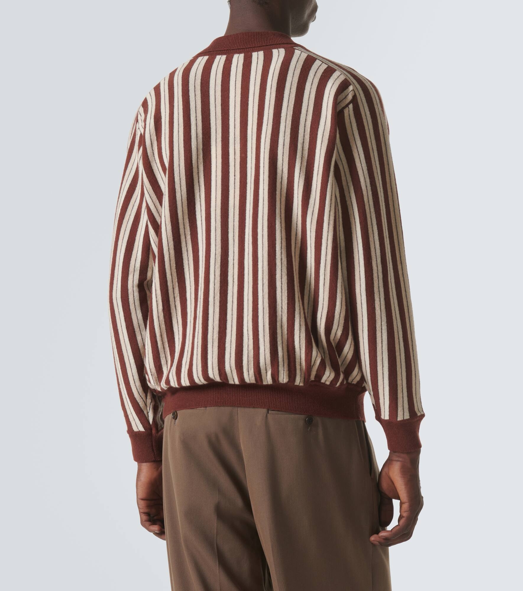 Hogan Stripe wool and cashmere polo sweater - 4