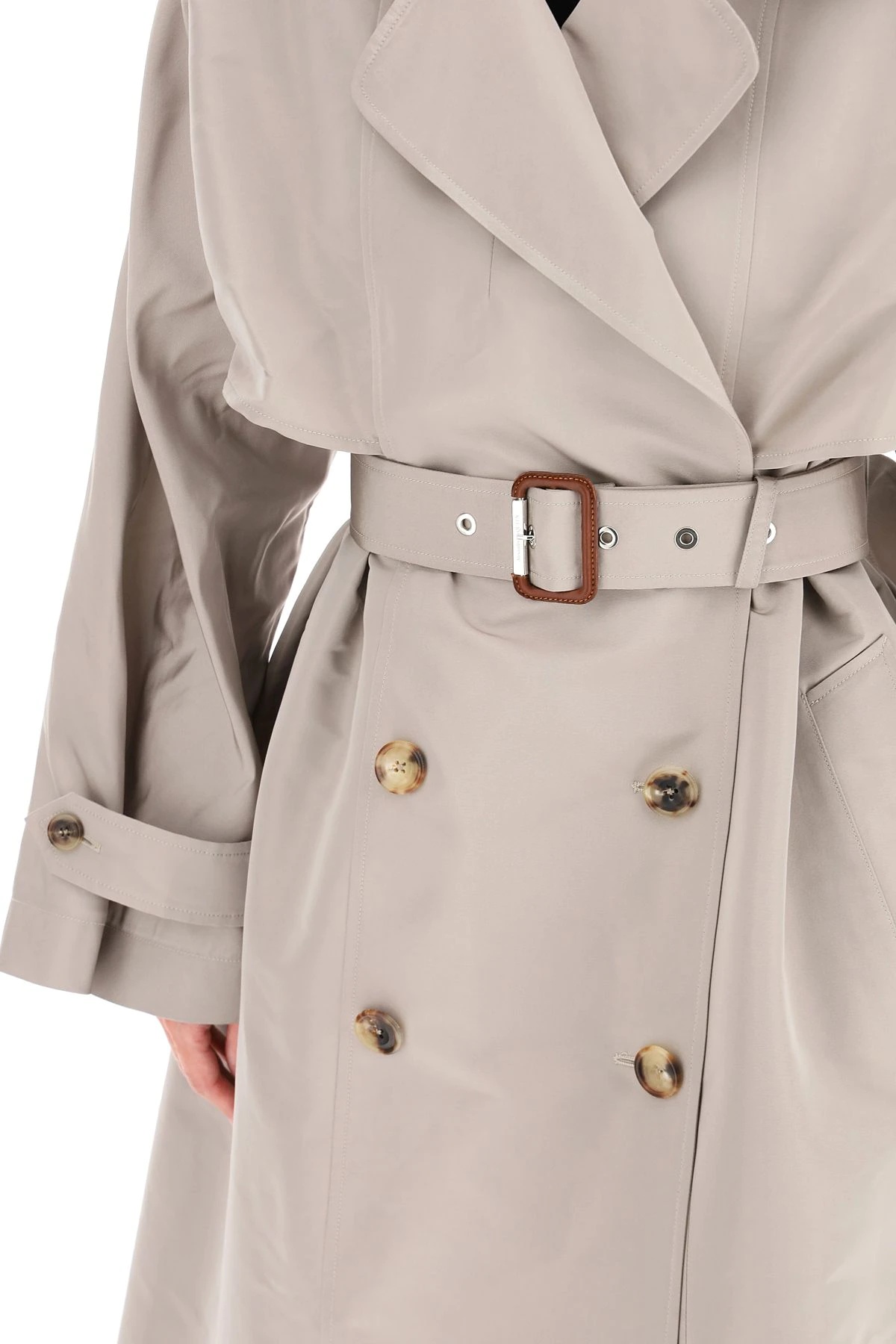 OVERSIZED FAILLE TRENCH COAT - 5