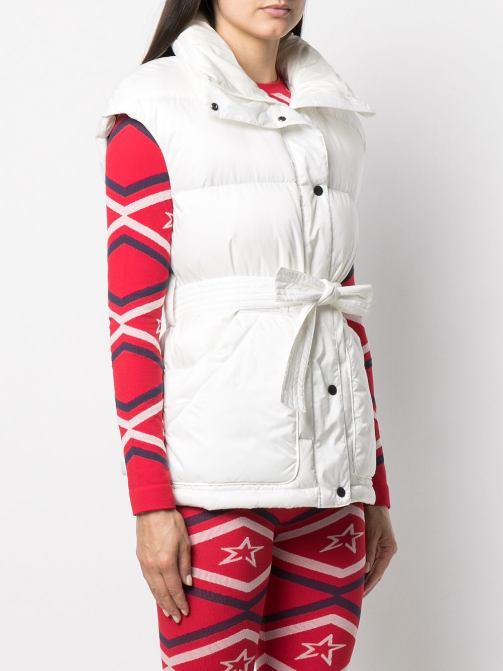 belted padded ski gilet - 3