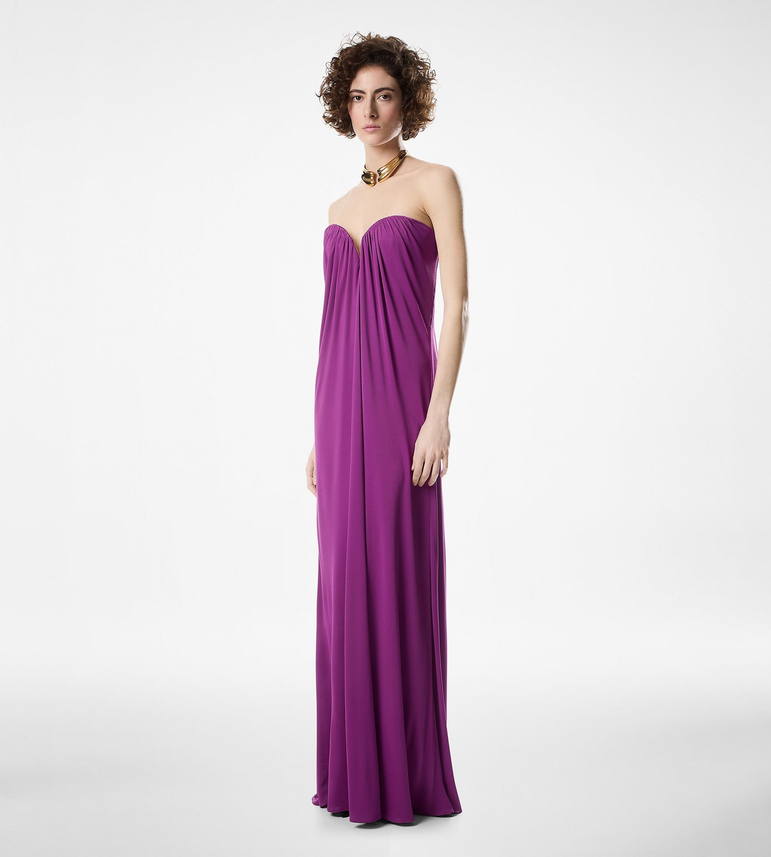 STRAPLESS DRAPED EVENING DRESS - 3