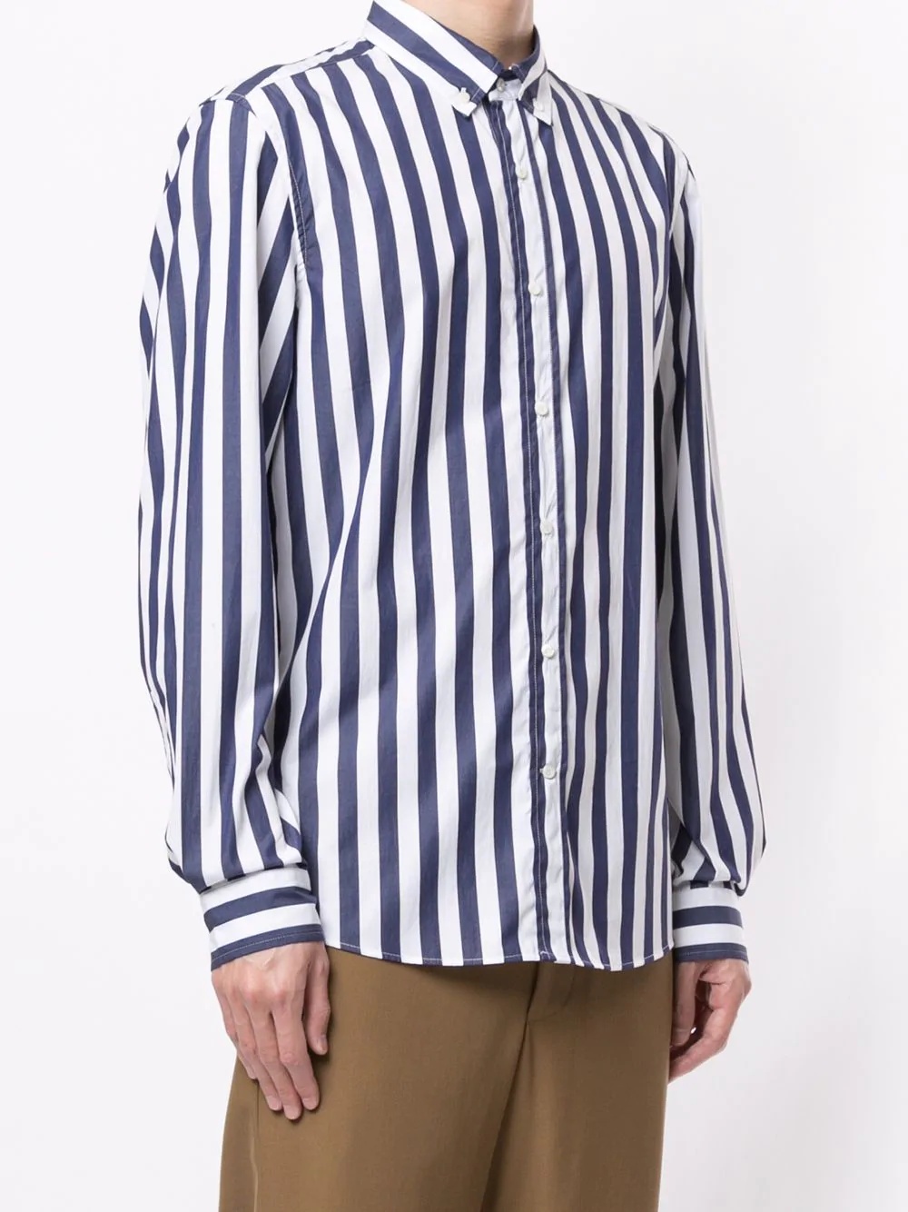 button-down collar striped shirt - 3