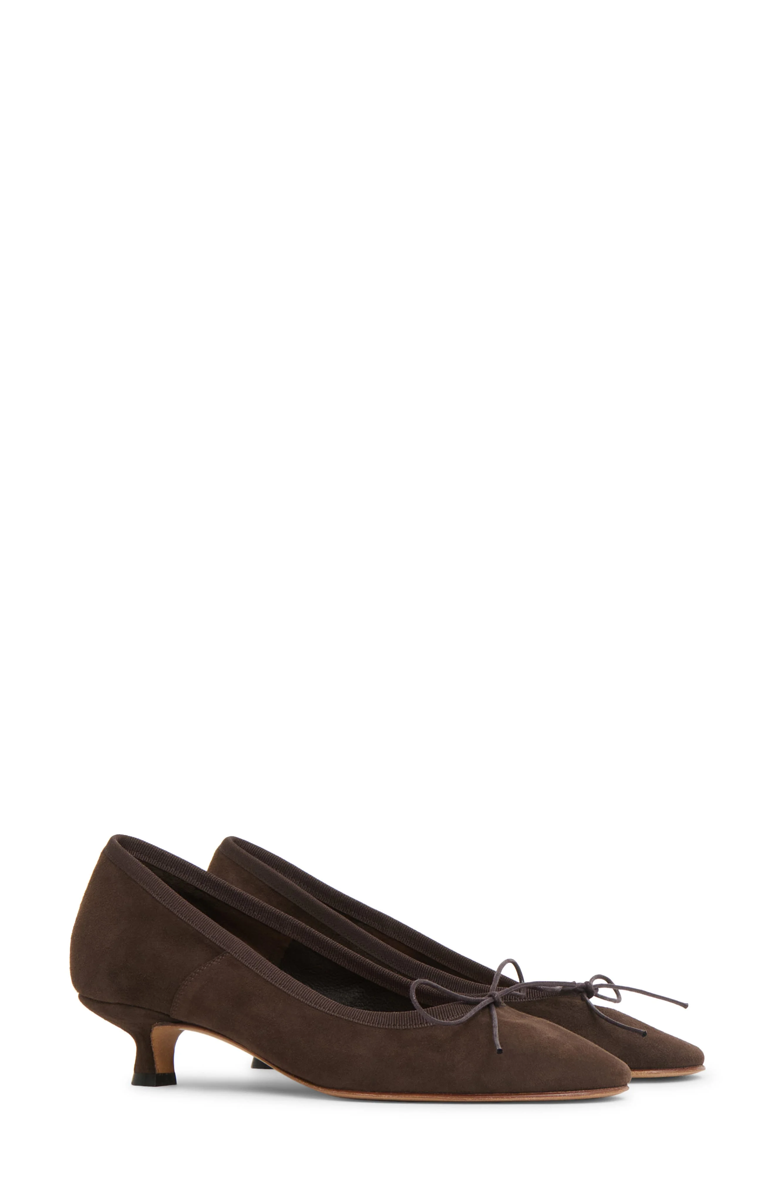 Mansur Gavriel Ballerina Kitten Heel Pump in Espresso at Nordstrom - 1