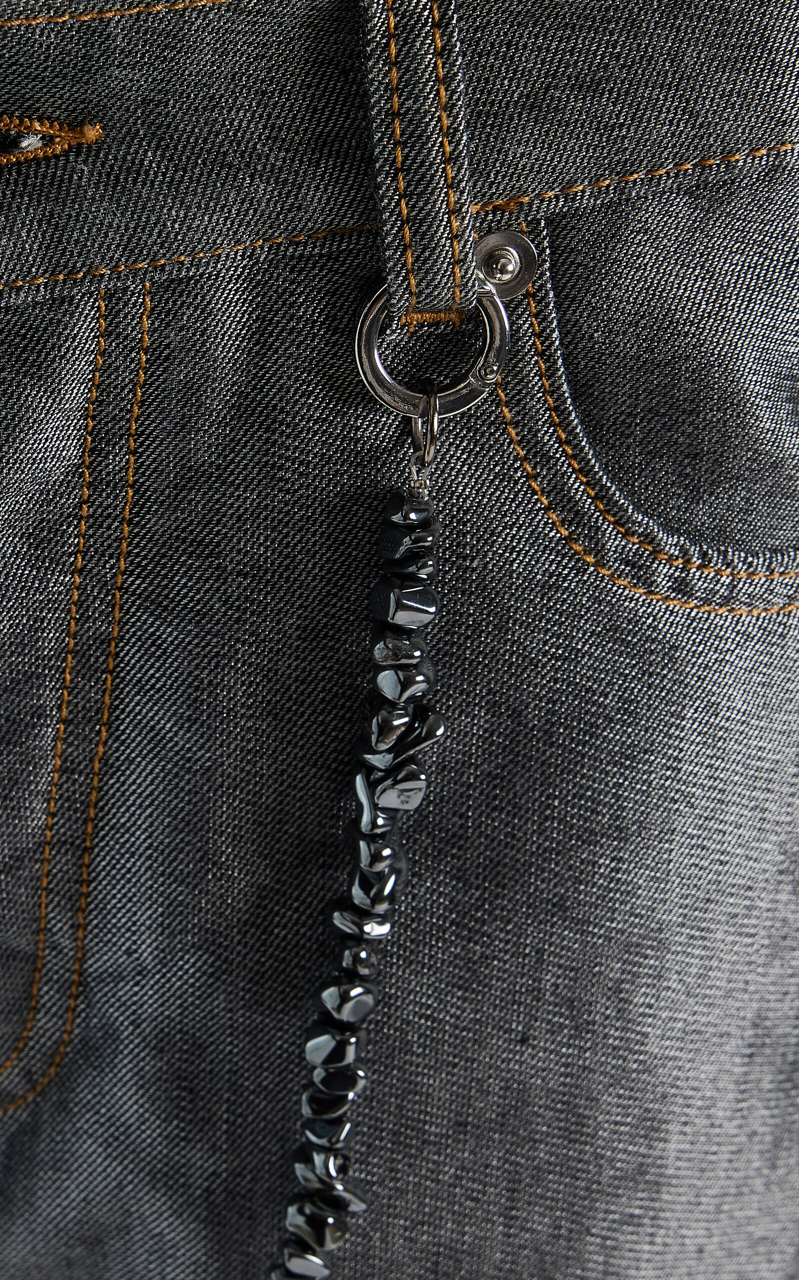 Gale Metallic Straight-Leg Jeans grey - 5