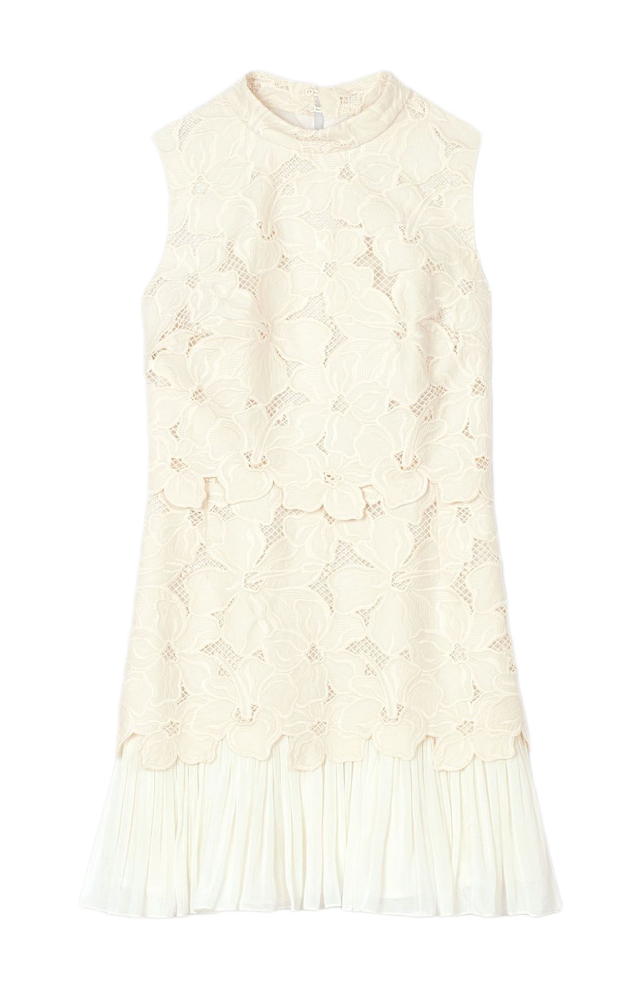 SANDRO Short guipure dress in Ecru at Nordstrom - 6