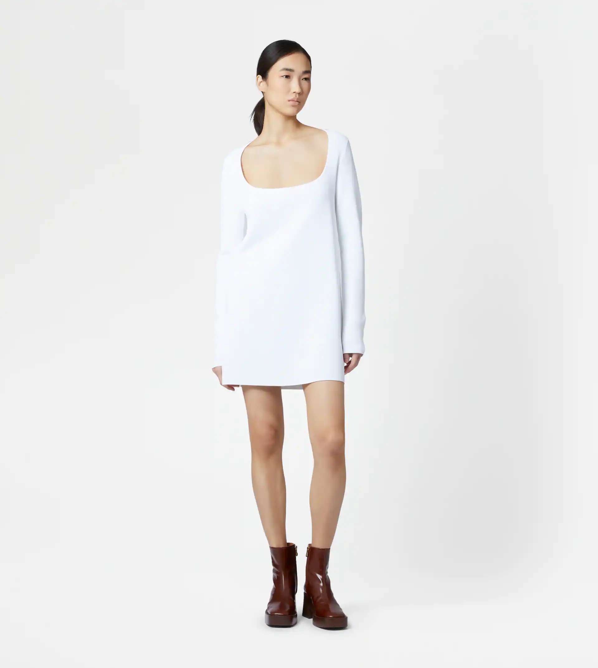 KNIT DRESS - WHITE - 2