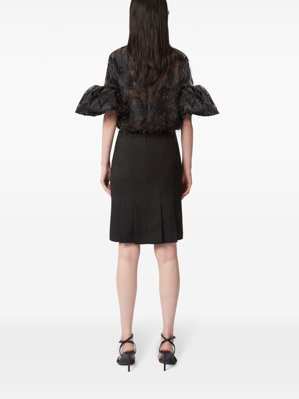puff-sleeve lavaliere blouse - 4