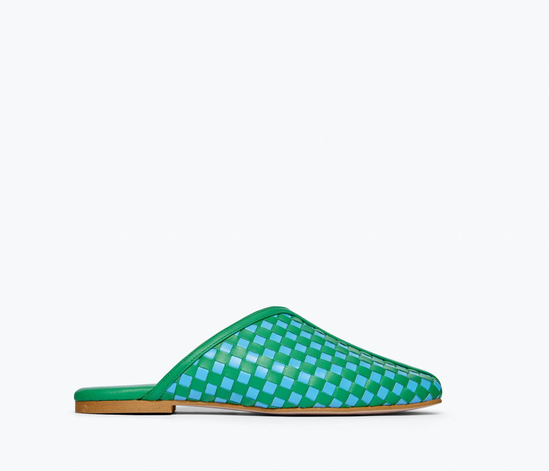 SAANVI WOVEN LEATHER SLIDE 1