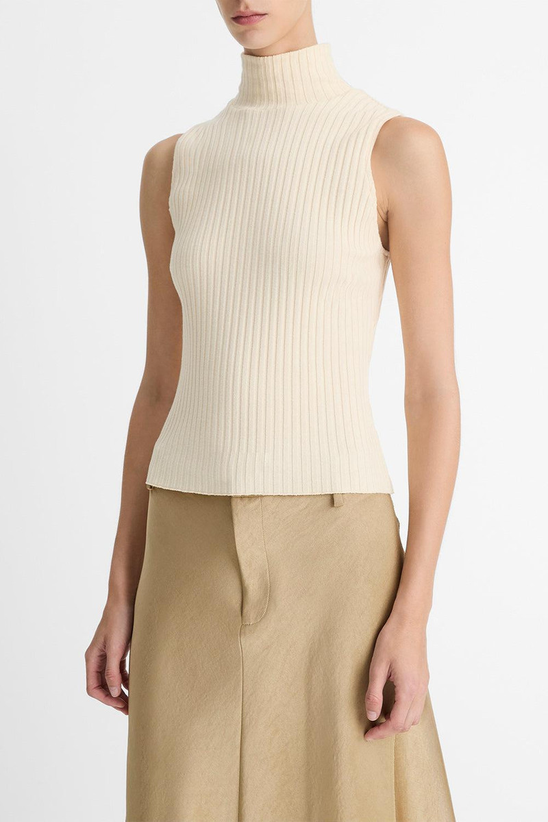 Vince Sleeveless Turtleneck - Chalk outlook