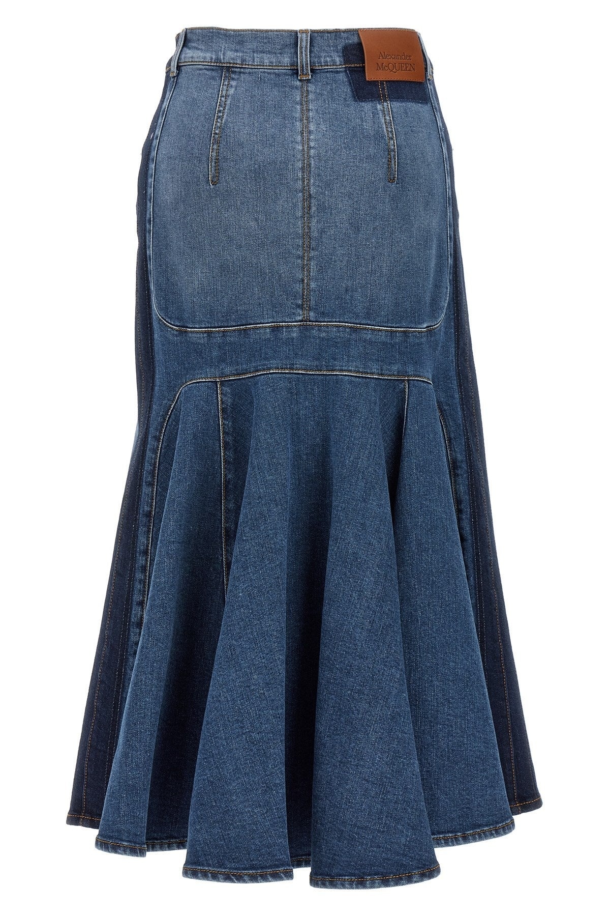 【関税&送料込】Alexander Mcqueen Flared Skirt In Stonewash SchaferandweinerShops | Alexander McQueen Flared skirt