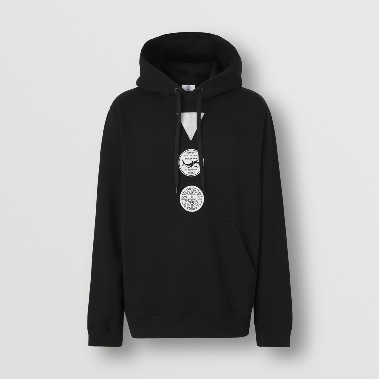 Badge Print Cotton Hoodie - 1