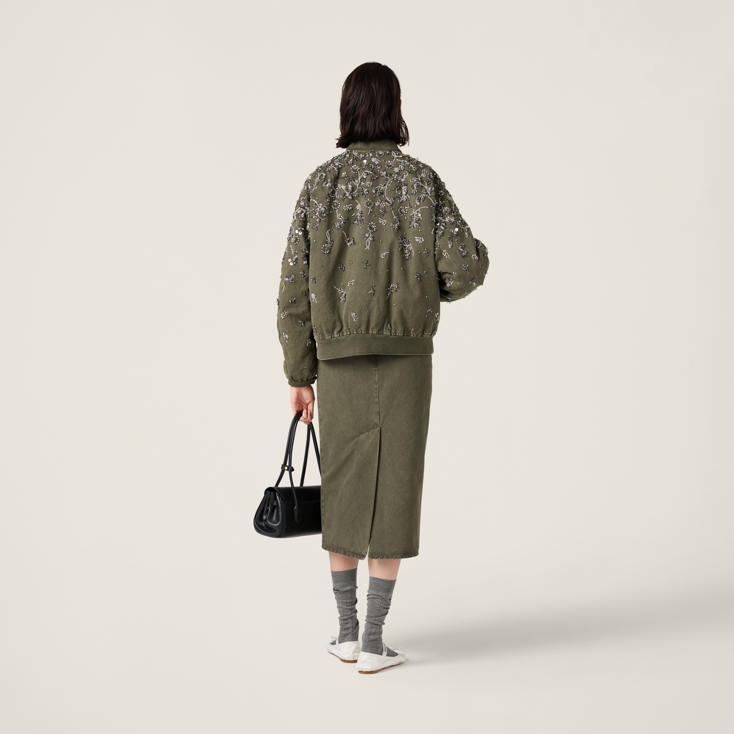 Garment-dyed gabardine bomber jacket - 3