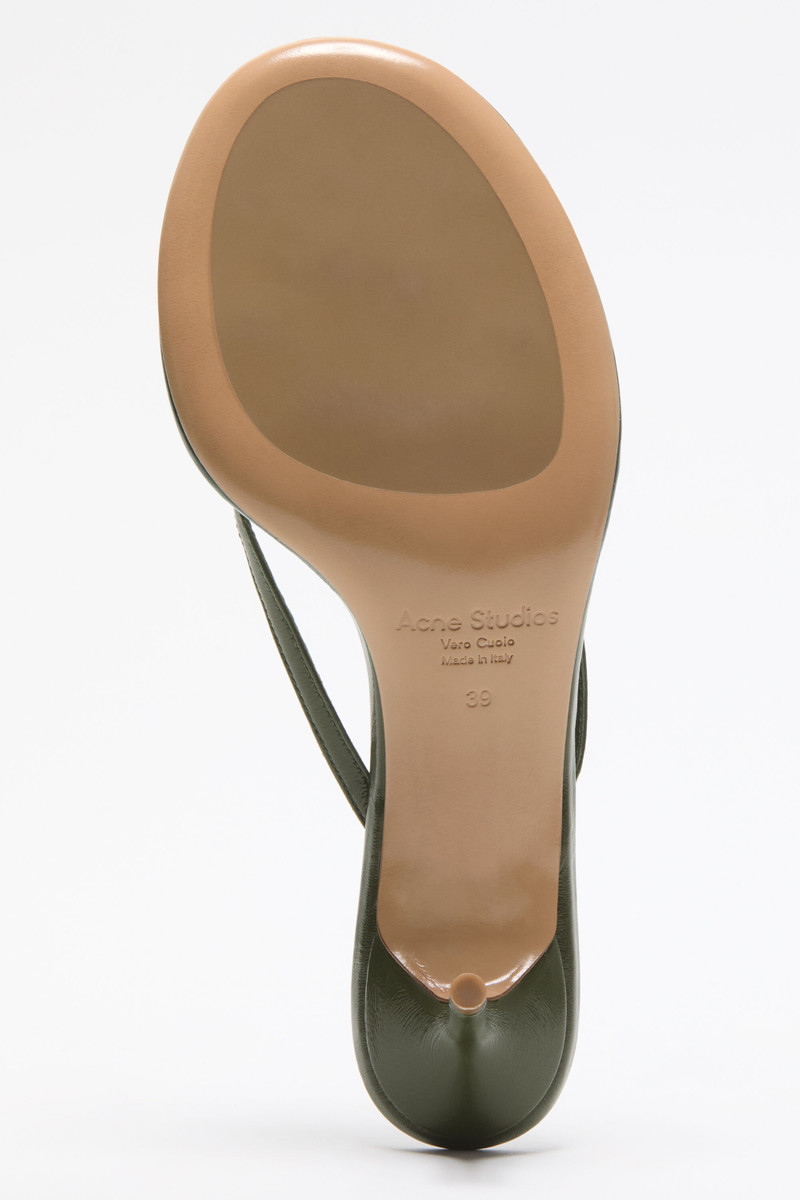 Kitten Heel Sandals - Thyme green 5