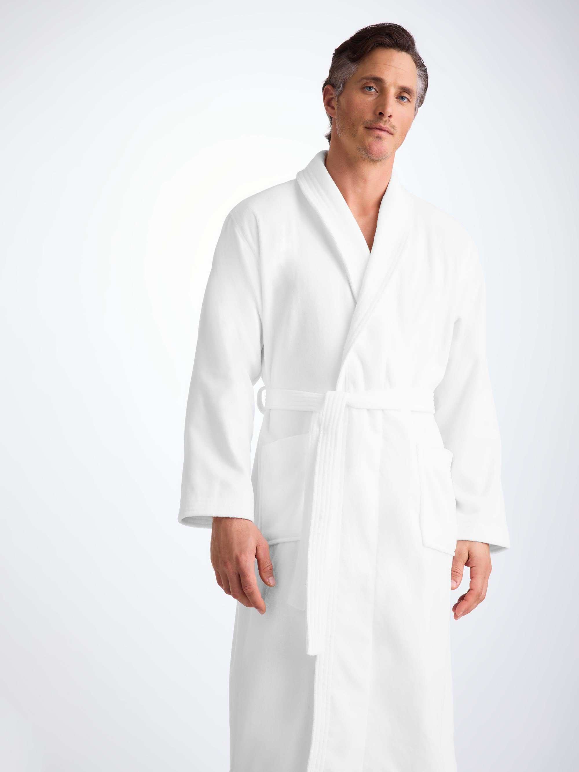 Men's Bathrobe Triton 10 Terry Cotton White - 5