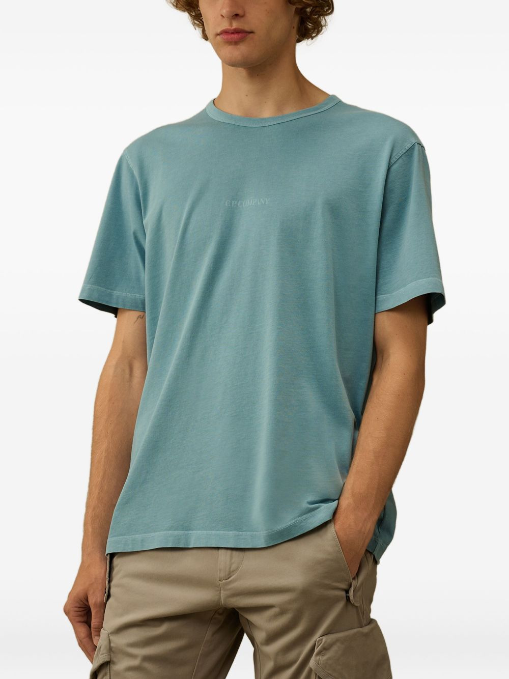 logo-embroidered cotton T-shirt - 3