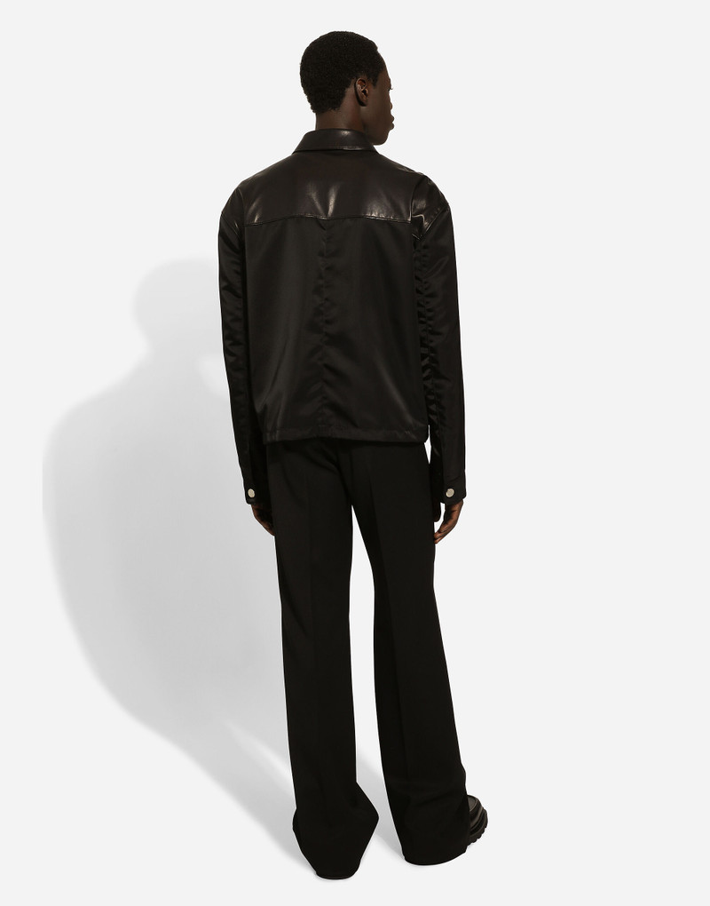 Fabric and leather jacket 3