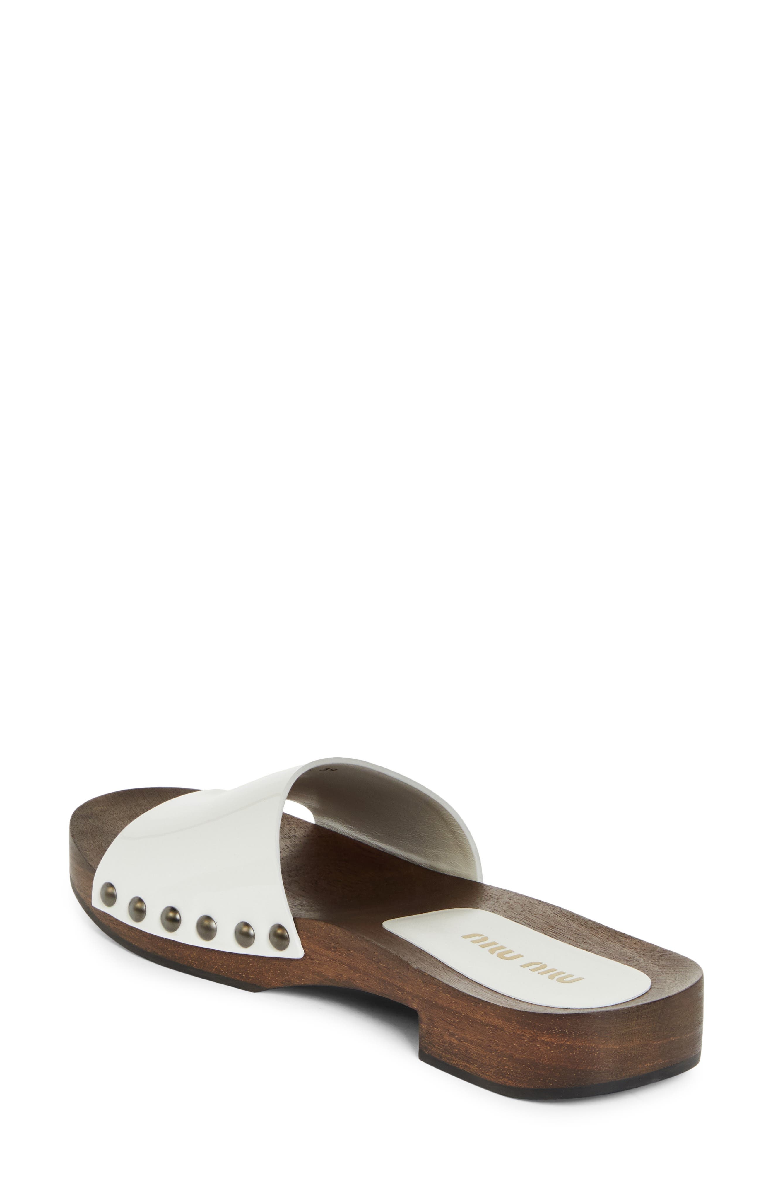 Miu Miu Clog Slide Sandal in Bianco at Nordstrom - 3
